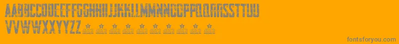 AwakenningSteelPersonalUse-fontti – harmaat kirjasimet oranssilla taustalla