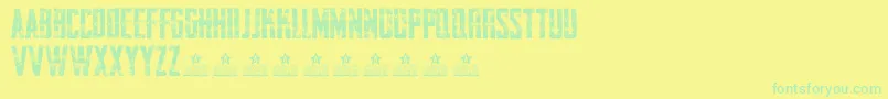 AwakenningSteelPersonalUse-fontti – vihreät fontit keltaisella taustalla