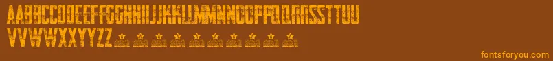 AwakenningSteelPersonalUse Font – Orange Fonts on Brown Background