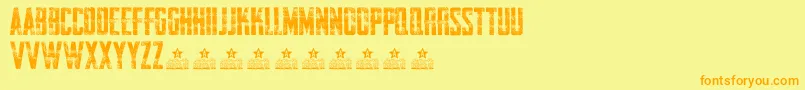 AwakenningSteelPersonalUse-fontti – oranssit fontit keltaisella taustalla