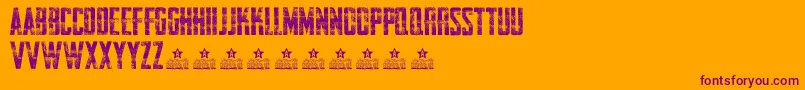Шрифт AwakenningSteelPersonalUse – фиолетовые шрифты на оранжевом фоне