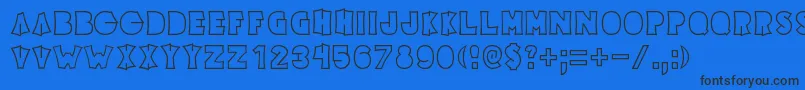 Elecpikl-Schriftart – Schwarze Schriften auf blauem Hintergrund