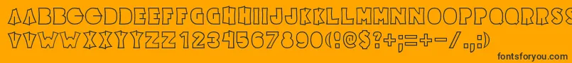 Elecpikl-Schriftart – Schwarze Schriften auf orangefarbenem Hintergrund