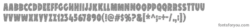 SnackPatrolDemo-fontti – harmaat kirjasimet valkoisella taustalla