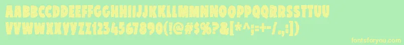 SnackPatrolDemo Font – Yellow Fonts on Green Background