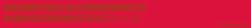 Radocn-Schriftart – Braune Schriften auf rotem Hintergrund