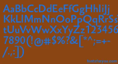 SebastianlightucfBold font – Blue Fonts On Brown Background