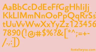 SebastianlightucfBold font – Orange Fonts On Pink Background