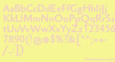 SebastianlightucfBold font – Pink Fonts On Yellow Background