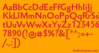 SebastianlightucfBold font – Red Fonts On Orange Background