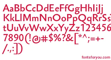 SebastianlightucfBold font – Red Fonts On White Background