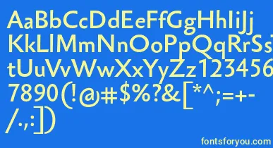 SebastianlightucfBold font – Yellow Fonts On Blue Background