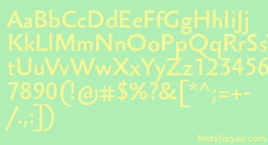 SebastianlightucfBold font – Yellow Fonts On Green Background