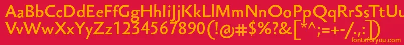SebastianlightucfBold Font – Orange Fonts on Red Background