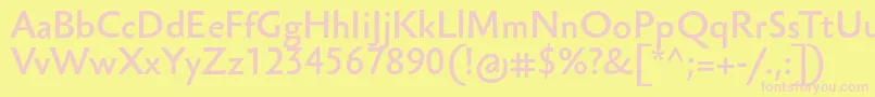 SebastianlightucfBold Font – Pink Fonts on Yellow Background