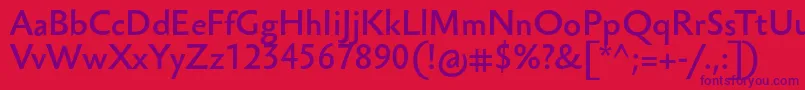 SebastianlightucfBold-Schriftart – Violette Schriften auf rotem Hintergrund