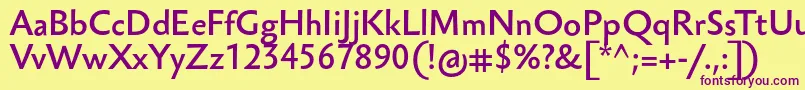 SebastianlightucfBold Font – Purple Fonts on Yellow Background