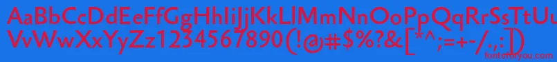 フォントSebastianlightucfBold – 赤い文字の青い背景