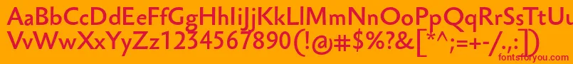 SebastianlightucfBold Font – Red Fonts on Orange Background