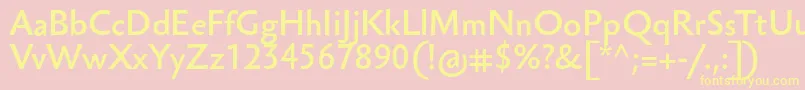 Fonte SebastianlightucfBold – fontes amarelas em um fundo rosa