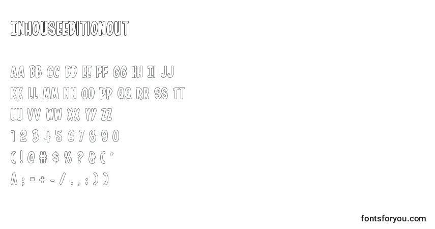 Шрифт Inhouseeditionout – алфавит, цифры, специальные символы