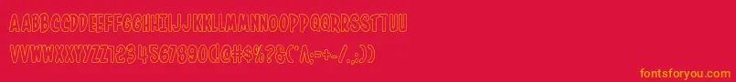 フォントInhouseeditionout – 赤い背景にオレンジの文字