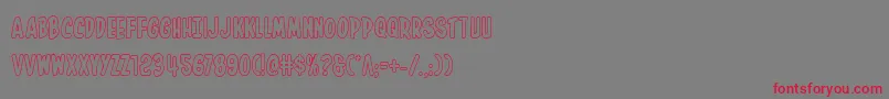 フォントInhouseeditionout – 赤い文字の灰色の背景