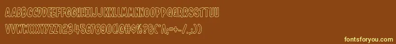Czcionka Inhouseeditionout – żółte czcionki na brązowym tle