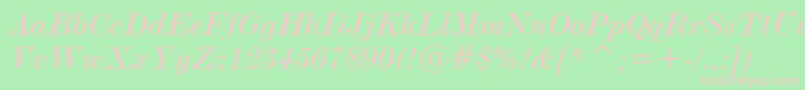 ModernNo.20ItalicBt Font – Pink Fonts on Green Background