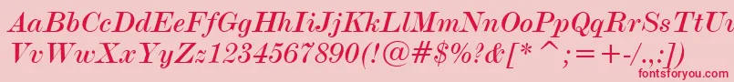 ModernNo.20ItalicBt Font – Red Fonts on Pink Background