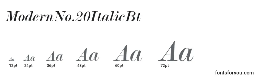 ModernNo.20ItalicBt Font Sizes