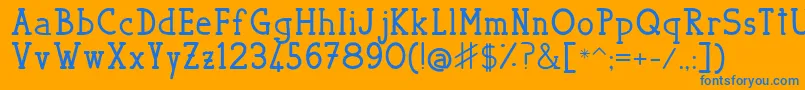 Bellerophon Font – Blue Fonts on Orange Background