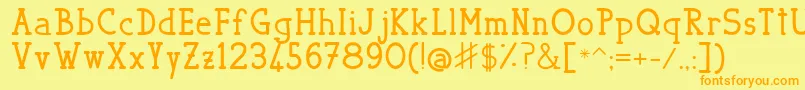 Bellerophon Font – Orange Fonts on Yellow Background