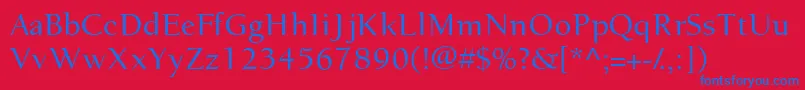 EuronewstyleRegular Font – Blue Fonts on Red Background