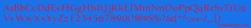 EuronewstyleRegular Font – Red Fonts on Blue Background