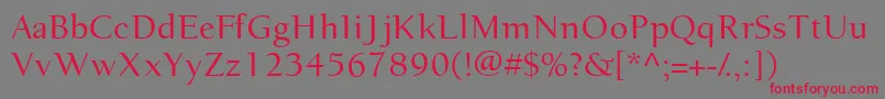 EuronewstyleRegular Font – Red Fonts on Gray Background