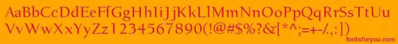 EuronewstyleRegular Font – Red Fonts on Orange Background