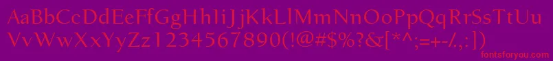 EuronewstyleRegular Font – Red Fonts on Purple Background