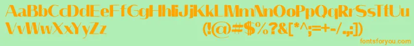 フォントLeilaniPersonalUseOnly – オレンジの文字が緑の背景にあります。