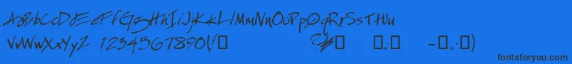 EspecialKayDemo Font – Black Fonts on Blue Background
