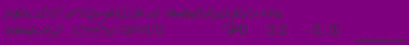Weitere Informationen zur EspecialKayDemo-Schriftart EspecialKayDemo-Schriftart – Schwarze Schriften auf violettem Hintergrund