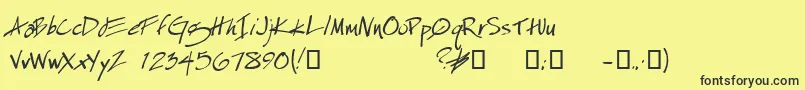 EspecialKayDemo Font – Black Fonts on Yellow Background