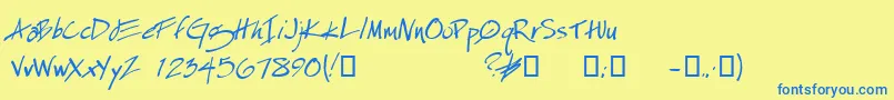 EspecialKayDemo Font – Blue Fonts on Yellow Background