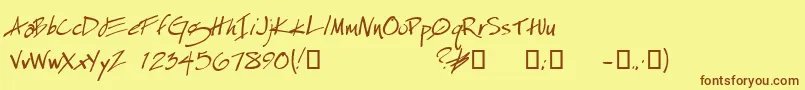 EspecialKayDemo Font – Brown Fonts on Yellow Background