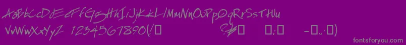 EspecialKayDemo-Schriftart – Graue Schriften auf violettem Hintergrund