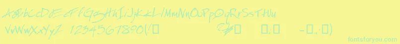 EspecialKayDemo Font – Green Fonts on Yellow Background