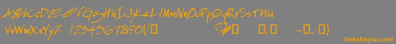 EspecialKayDemo Font – Orange Fonts on Gray Background