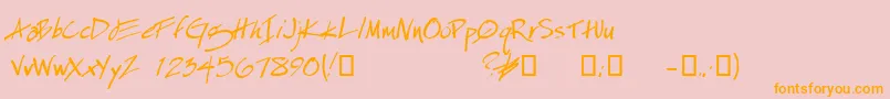 EspecialKayDemo Font – Orange Fonts on Pink Background