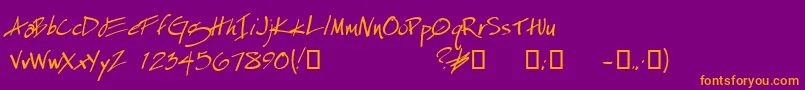 EspecialKayDemo Font – Orange Fonts on Purple Background