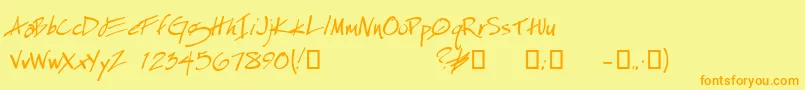 Lisätietoja EspecialKayDemo-fontista EspecialKayDemo-fontti – oranssit fontit keltaisella taustalla